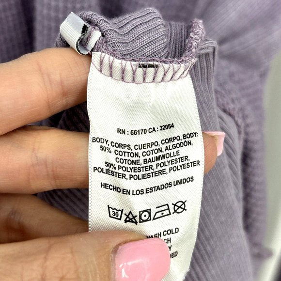 t.la Anthropologie XS Purple Sloane Waffle Knit Thermal Mock Neck Tunic Top NWT - Picture 8 of 9